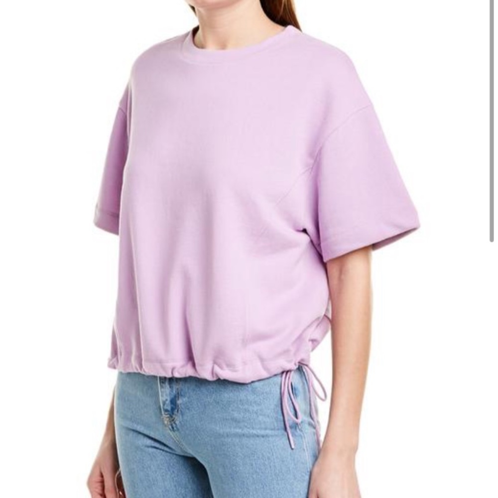 Vince Navy Blue Round Neck Boxy Fit Cotton Jersey Sweatshirt